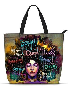 Stylish Black Tote Bag for Women - Versatile Shoulder Handbag for Work & Beach